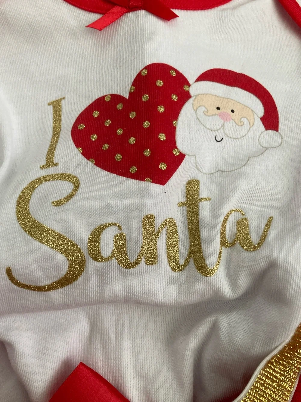 4-Piece Baby Essentials Red, White, & Gold Holiday 1st Christmas Tutu Set, 6 mo.